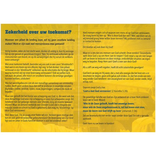 Traktaat: Zekerheid over uw toekomst  ( 1stuk  = set van 10 dezelfde traktaten)