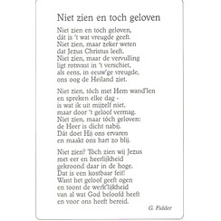 Gedichtenkaart 11 'Niet zien en toch geloven' (1 stuks = set à 10 dezelfde kaarten)