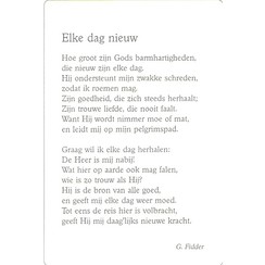 Gedichtenkaart 'Elke dag nieuw' ( 1 stuks = set à 10 dezelfde kaarten)