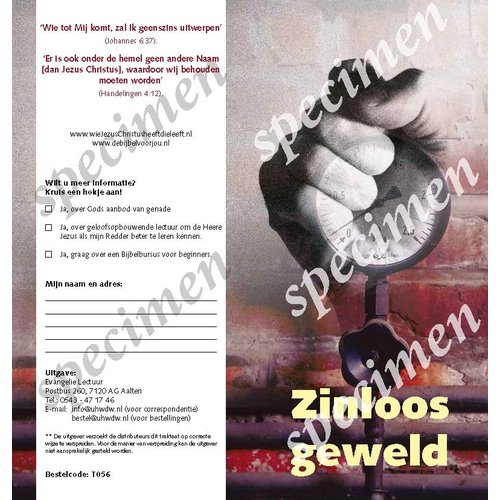 Traktaat: Zinloos geweld  (1 stuk = set à 10 dezelfde traktaten)