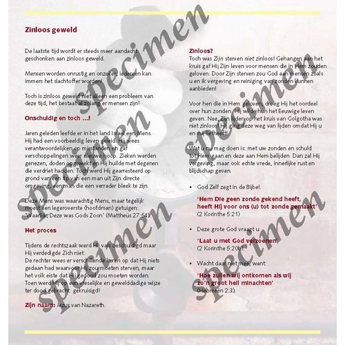 Traktaat: Zinloos geweld  (1 stuk = set à 10 dezelfde traktaten)