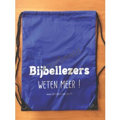 rugzak met de tekst: Bijbellezers weten meer!