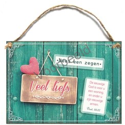 Metalen wandbord A6 met de tekst: Wees een zegen! De eeuwige God is voor u een woning,en onder u