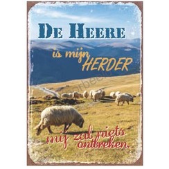 Magneet 5x7 met de tekst: De Heer is mijn Herder mij zal niets ontbreken.