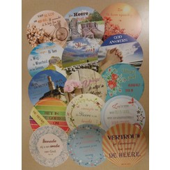 Mix-pakket enkelvoudige ronde kaarten serie 87 ( 1 stuks = set van 15 verschillende ronde ansichtkaarten)