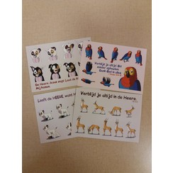 Mix-pakket 4 verschillende stickerkaarten serie 89