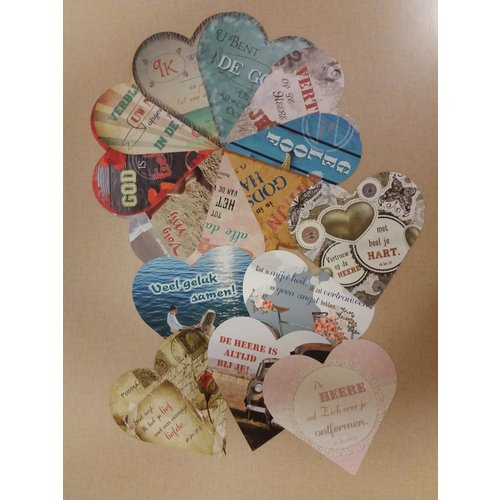 Mix-pakket enkelvoudige hartvormige kaarten serie 90