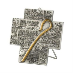 Metalen bureau-standaard met Psalm 23