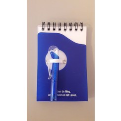 Notitieboekje (blauw) met pen