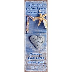 metal fridge magnet/metalen magneet 5x15 cm. met de tekst: I wish you profound peace in your heart.