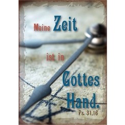Kühlschrankmagnet aus Metall/metalen magneet  5x7 cm., 20 gr. met de tekst: Meine Zeit ist in Gottes