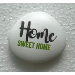 Siersteen 3 ong. 100 gr. en 6x7x2 cm. Met de tekst: Home sweet home