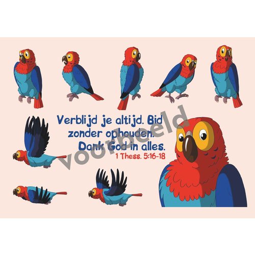 Dieren sticker kaartje met de tekst: Verblijd je altijd in de Heere Fil. 4:4 89-03