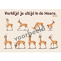 Dieren sticker kaartje met de tekst: Verblijd je altijd in de Heere Fil. 4:4 89-03