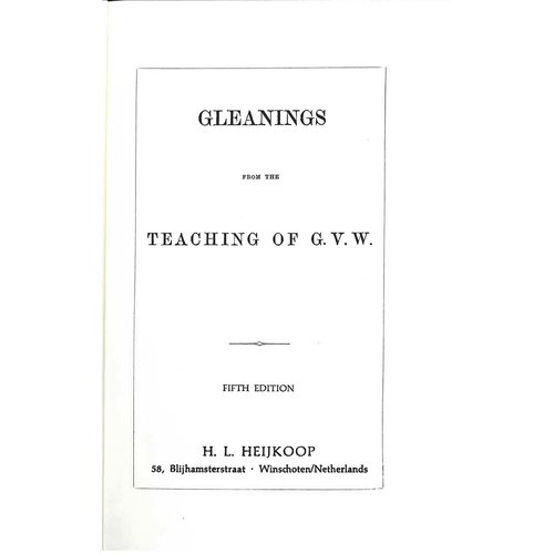 Gleanings from the Teaching of G.V.W.