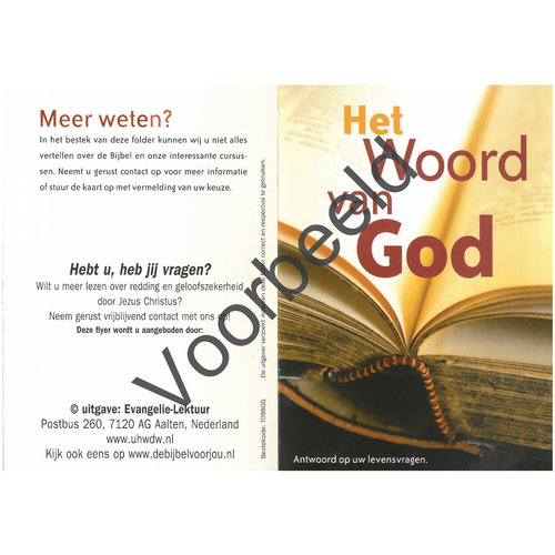 Traktaat: Het Woord van God  ( 1 stk = set van 10 dezelfde traktaten)