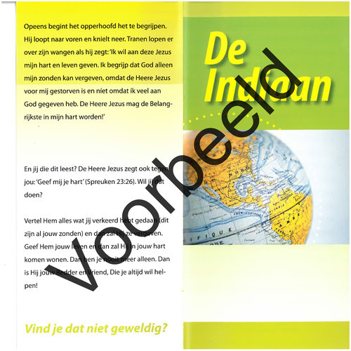 Traktaat: De indiaan (kindertraktaat)  ( 1 stuk  = set van 10 dezelfde traktaten)