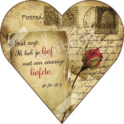 Enkelvoudige hartvormige ansichtkaart 90-12 ( 1 stuk )