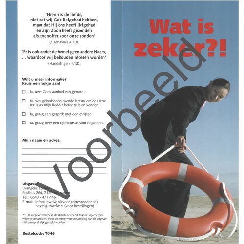 Traktaat: Wat is zeker?!  ( 1stuk  = set van 10 dezelfde traktaten)