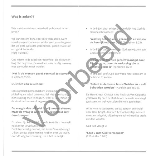 Traktaat: Wat is zeker?!  ( 1stuk  = set van 10 dezelfde traktaten)