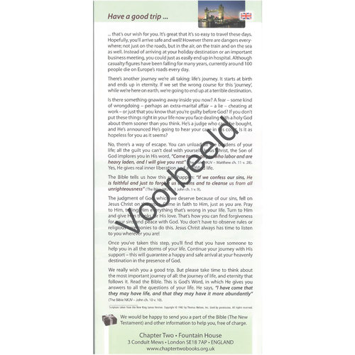 Traktaat: Goede reis!  ( 8-talig )  ( 1stuk  = set van 10 dezelfde traktaten)