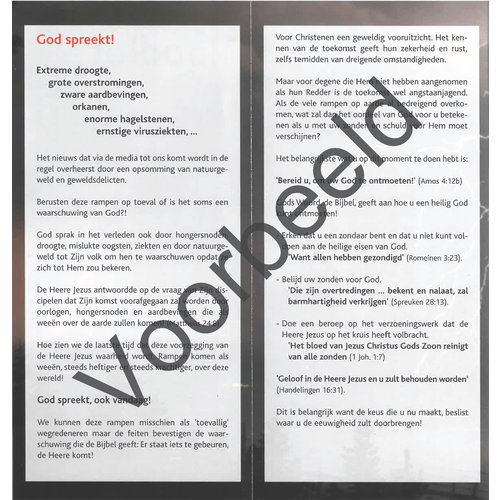 Traktaat: Noodlot - Toeval of waarschuwing  ( 1stuk  = set van 10 dezelfde traktaten)