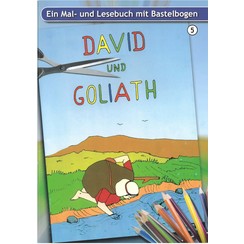 David und Goliath.   Kleurboek.