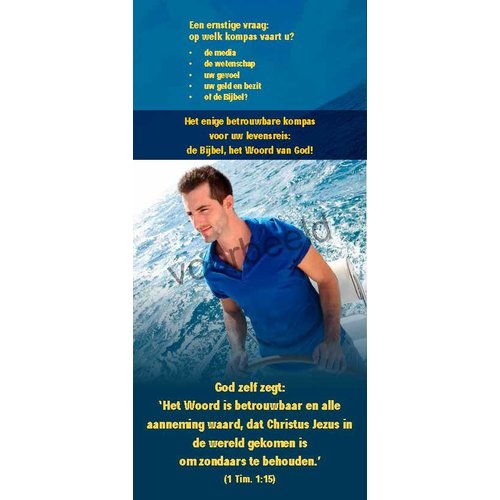 Traktaat: Op welk Kompas vaart u?  ( 1stuk  = set van 10 dezelfde traktaten)