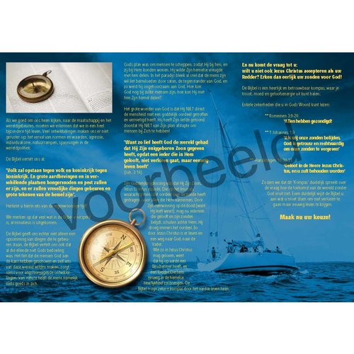Traktaat: Op welk Kompas vaart u?  ( 1stuk  = set van 10 dezelfde traktaten)