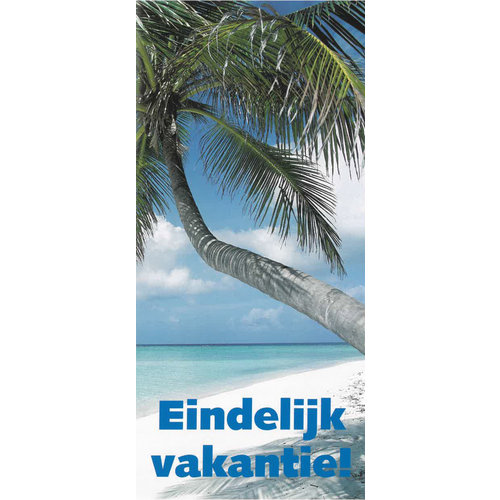 Traktaat: eindelijk vakantie!  (1 stuk = set à 10 dezelfde traktaten)