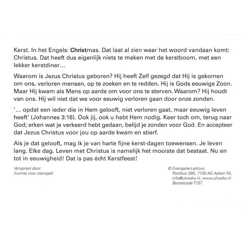 Traktaat: Waarom kerst?  (1 stuk = set à 10 dezelfde traktaten)