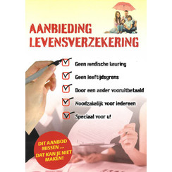 Traktaat: Aanbieding: levensverzekering (1 stuk = set à 10 dezelfde traktaten)
