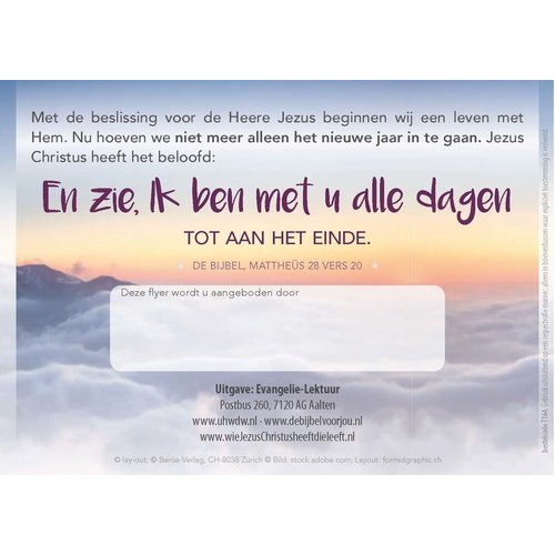 Traktaat: Met Jezus Christus het nieuwe jaar in  (1 stuk = set van 10 traktaten)