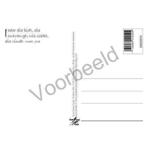 Ansichtkaart met tekst 23-25 (1 stuk = set van 10 dezelfde ansichtkaarten)