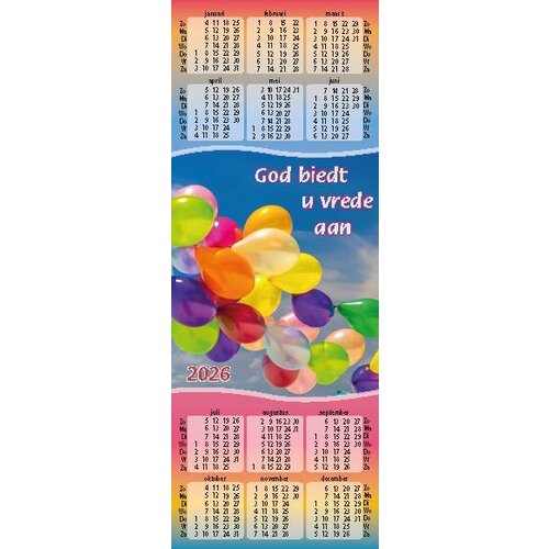 Boekenlegger kalender 2026 ( 1stuk = set van 10 boekenleggers)