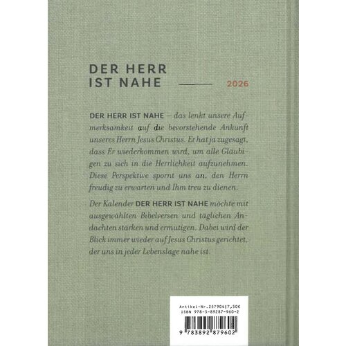 Der Herr ist Nahe boekkalender 2026