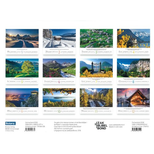 Zwitserse posterkalender 2026 nederland