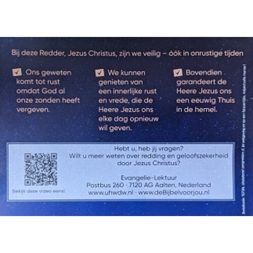 Traktaat:  Vrede en zekerheid in het nieuwe jaar (1 stuk = set van 10 traktaten)