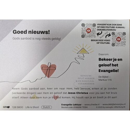 Het leven is kort! - en gaat als een film voorbij (1 stuks = set à 10 dezelfde traktaten)-