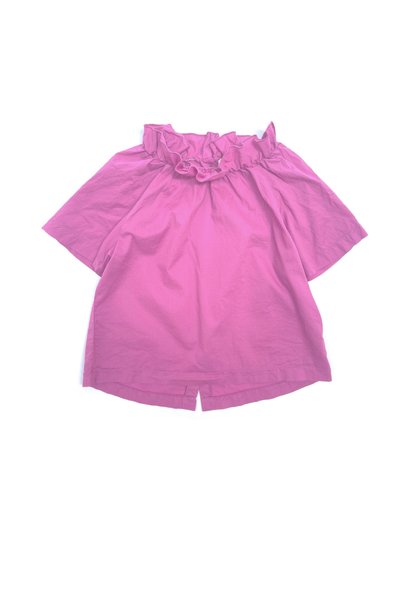 Wide blouse ruffles mexican rose