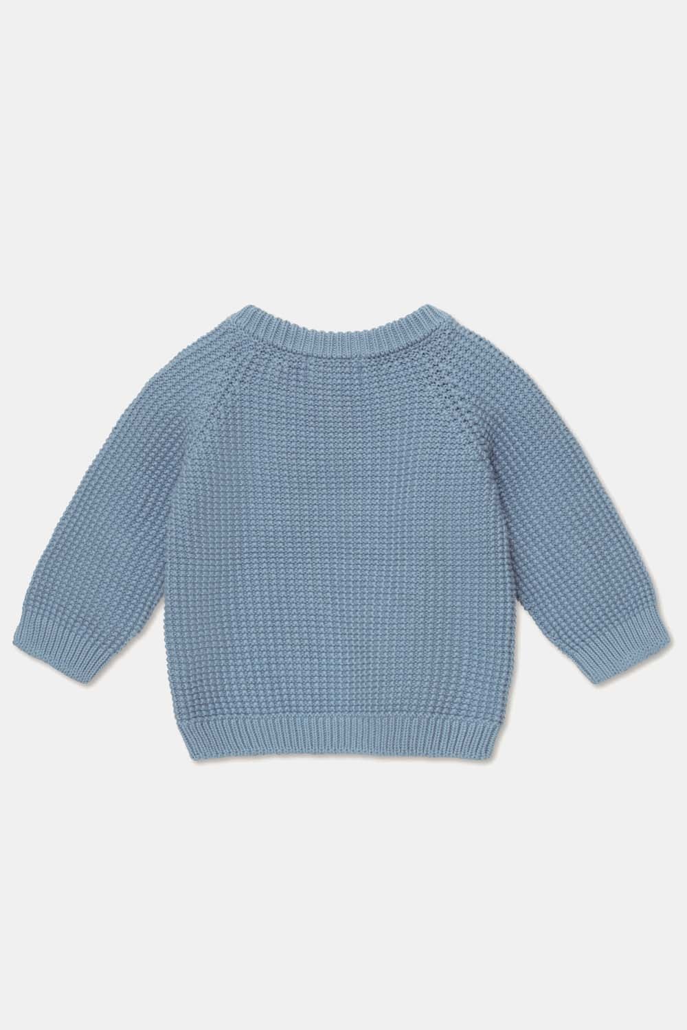 Mika waffle knit raglan pullover sky blue-2