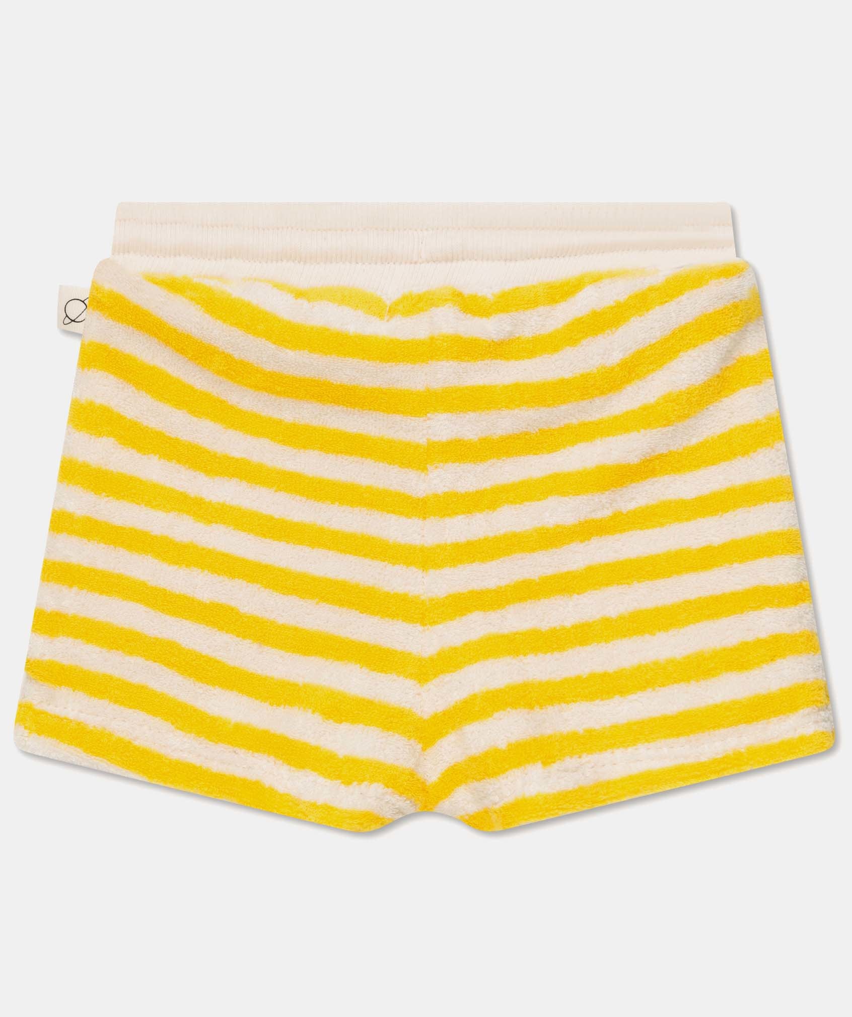 Rayne toweling stripe baby romper yellow-3