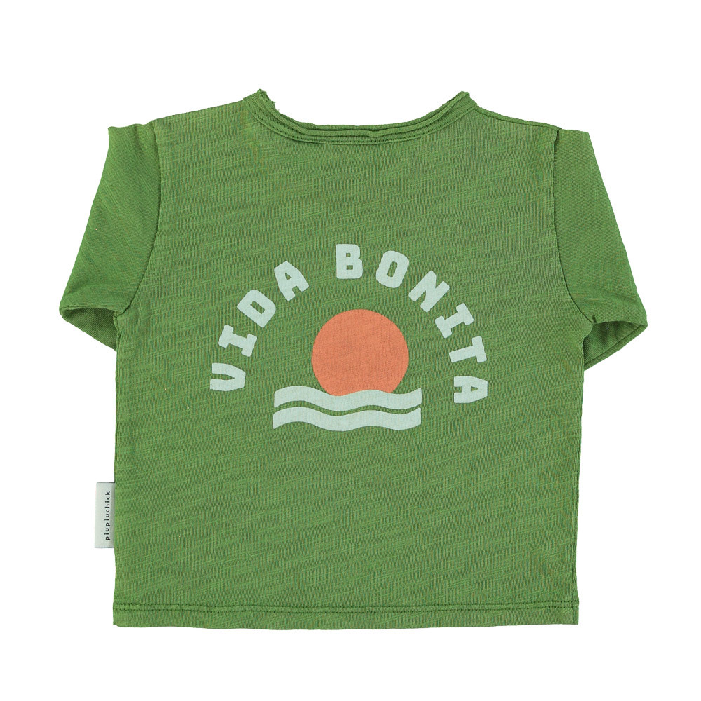 Baby longsleeve green with vida bonita print-2