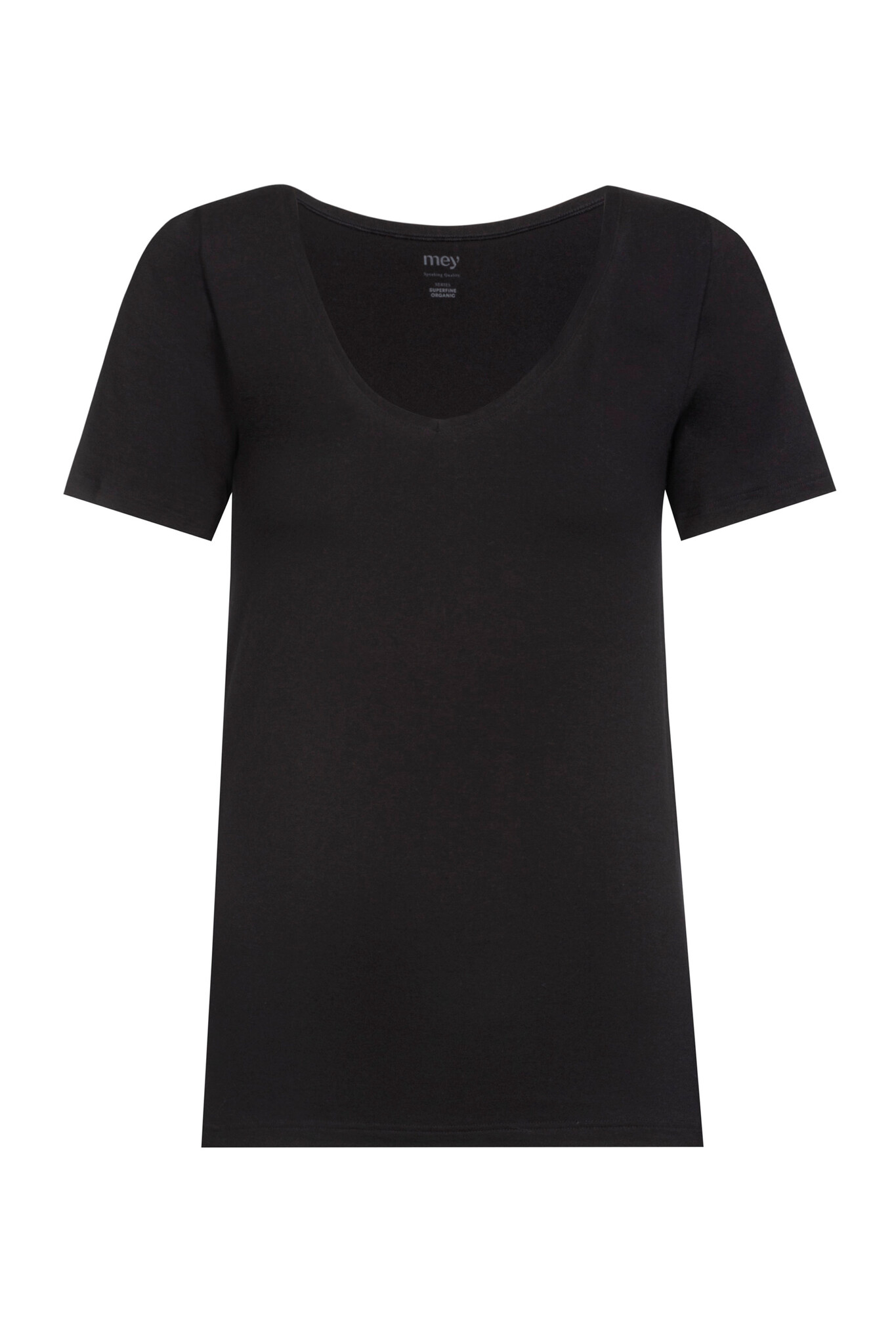 MEY Mey superfine organic t-shirt V- hals 36-48 zwart