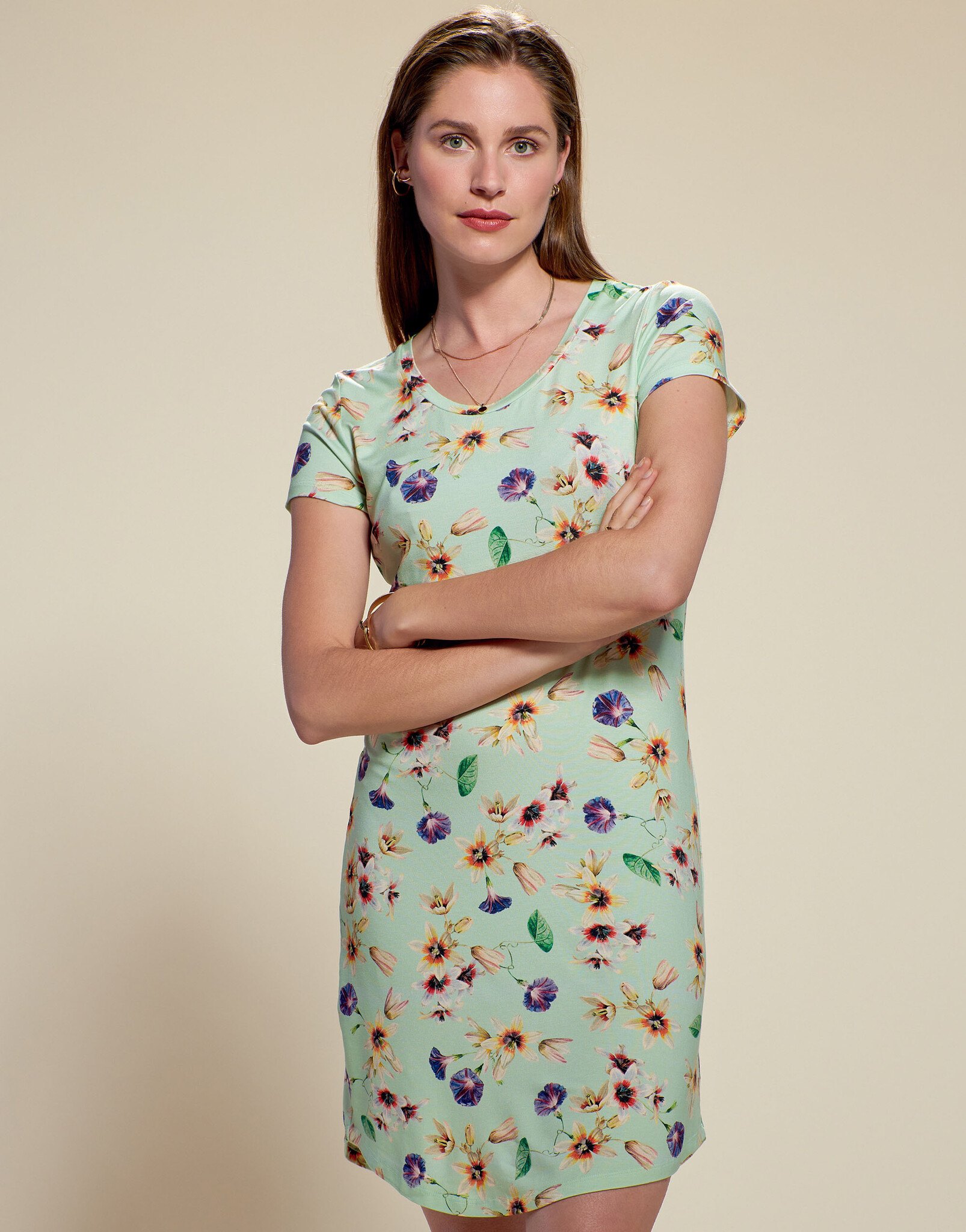 Essenza  Essenza Isa Fiorre nachthemd XS-XL subtle green
