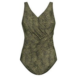 Badpak met overslag  40-42  summer leaves green