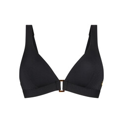 Triangle buckle push-up bikini top D42 zwart