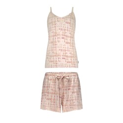 Pyjama set v-neck lace S-XL powder blush batik