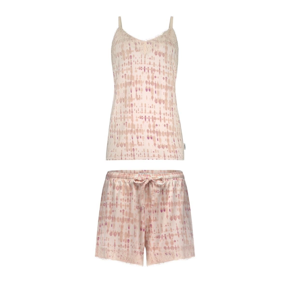Ten Cate Ten Cate Pyjama set v-neck lace S-XL powder blush batik