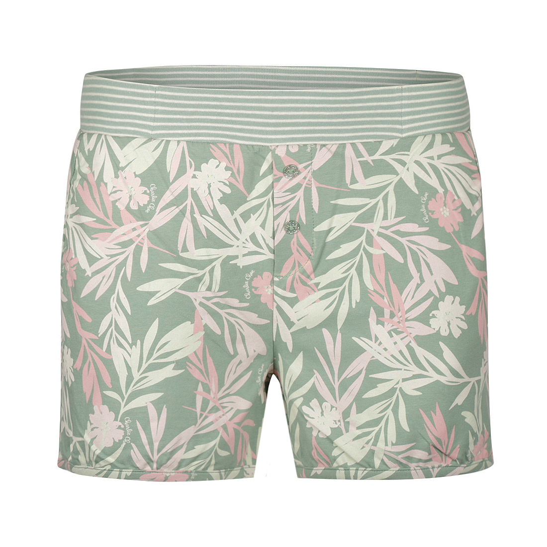 Charlie Choe Charlie Choe  Dames Pyjama Short Bloemen S-XXL groen